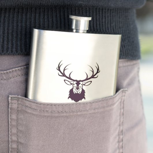 Flachmann mit Hirsch "Leitspruch" / Hip flask deer フラスク (インサイチュ)
