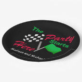 Flag市松模様にパーティーの開始お祝い ペーパープレート (アングル)