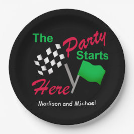 Flag市松模様にパーティーの開始お祝い ペーパープレート