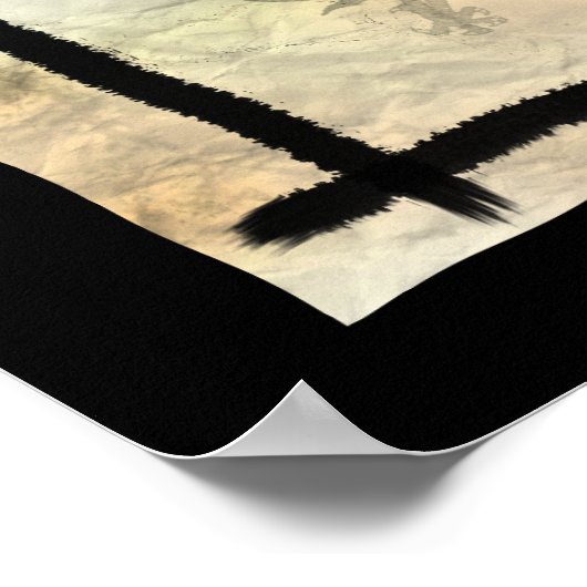 FLAG日本のアンティークスタイルアートポスター ポスター (角)