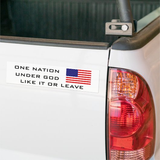 FLAG2の1つの国家、それまたは許可のような神の下で、 バンパーステッカー (トラック上)