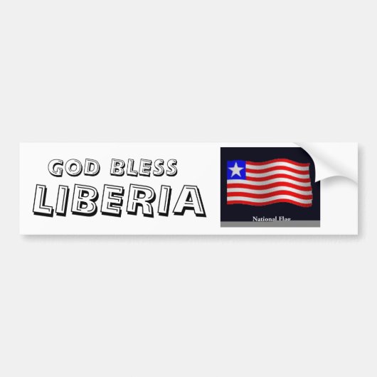 flag3、リベリアの神は賛美します バンパーステッカー (正面)