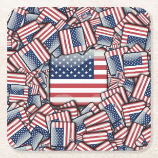Flag_統一された_州_by_JAMColors スクエアペーパーコースター
