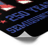 Flag 250 Years 1776-2026 250th Birthday Anniversar ポスター (角)