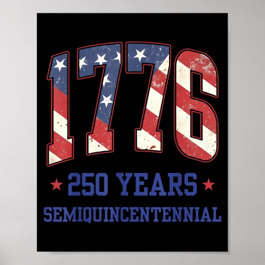 Flag 250 Years 1776-2026 250th Birthday Anniversar ポスター (正面)