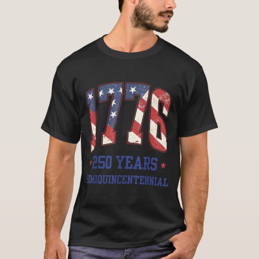 Flag 250 Years 1776-2026 250th Birthday Anniversar Tシャツ (正面)