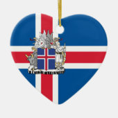Flag and coat of arms of Iceland セラミックオーナメント (正面)