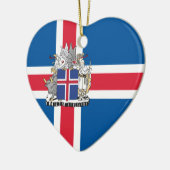 Flag and coat of arms of Iceland セラミックオーナメント (左)