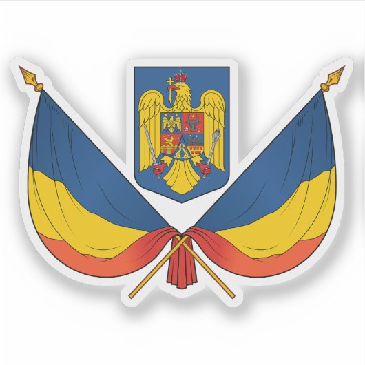 Flag and coat of arms of Romania シール (正面)