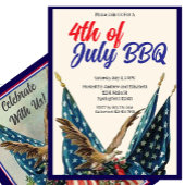 Flag and Eagle 4th of July BBQ Party 招待状