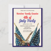 Flag and Eagle 4th of July Family Reunion Party 招待状 (正面)
