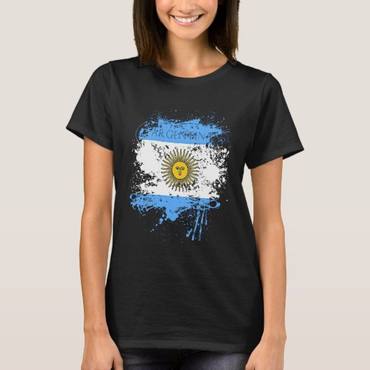 Flag Argentina Nationality State South America Tシャツ (正面)