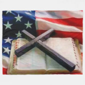 FLAG BIBLEとCROSS フリースブランケット (正面(横))