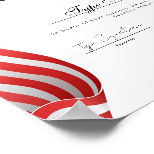 Flag Certificate of appreciation, recognition ポスター (角)