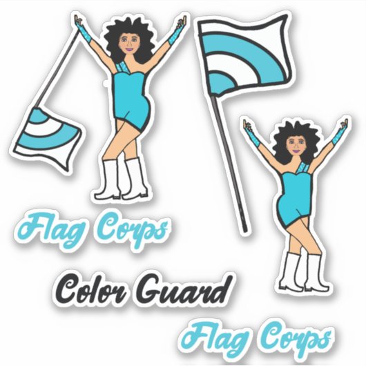 Flag Color Guardスタンプ（アクア） シール (正面)