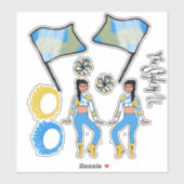 Flag Color Guardスタンプ(青い金ゴールド白B ) シール (シート)