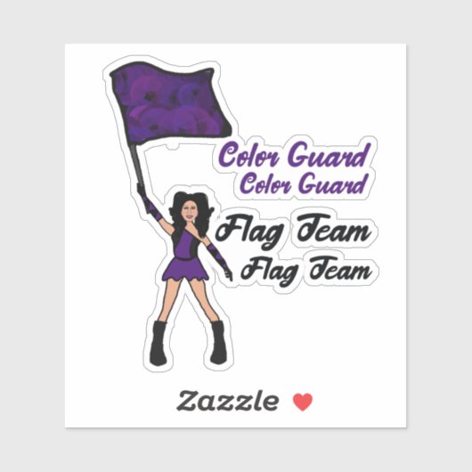 Flag Color Guardスタンプ(Violet) シール (シート)