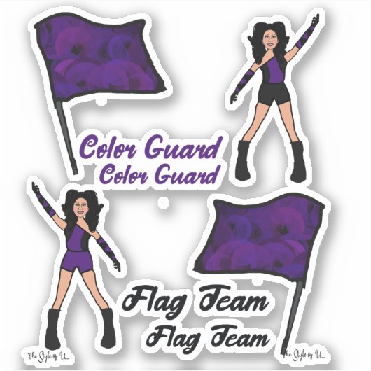 Flag Color Guardスタンプ(Violet 2) シール (正面)