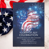 Flag & Fireworks Patriot Party Invitation 招待状