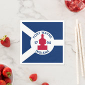 Flag Fort Wayne, Indiana Napkins スタンダードカクテルナプキン (インサイチュ)