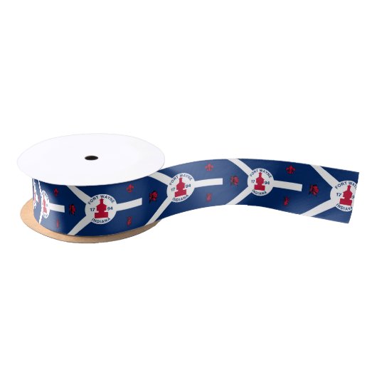 Flag Fort Wayne, Indiana Satin Ribbon サテンリボン (リール)