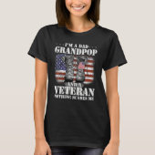 Flag I m A Dad Grandpop And A Veteran Nothing Scar Tシャツ (正面)