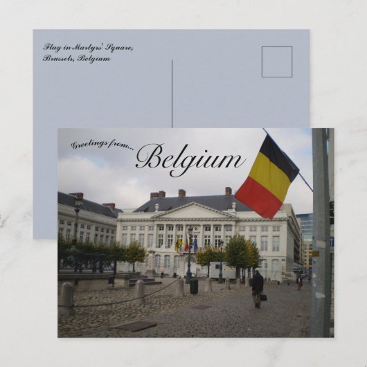 Flag in Martyrs Square Brussels Belgium ポストカード (正面/裏面)
