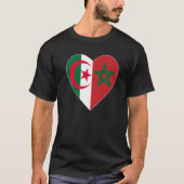Flag Love Morocco Algeria I Love Morocco Algeria S Tシャツ (正面)