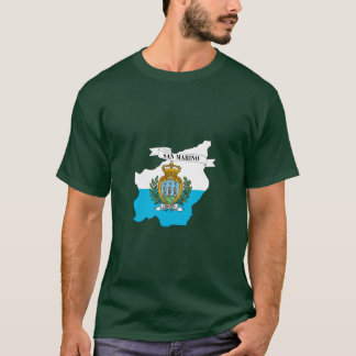  Flag map of San Marino Tシャツ