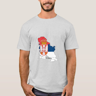 Flag map of Serbia Tシャツ