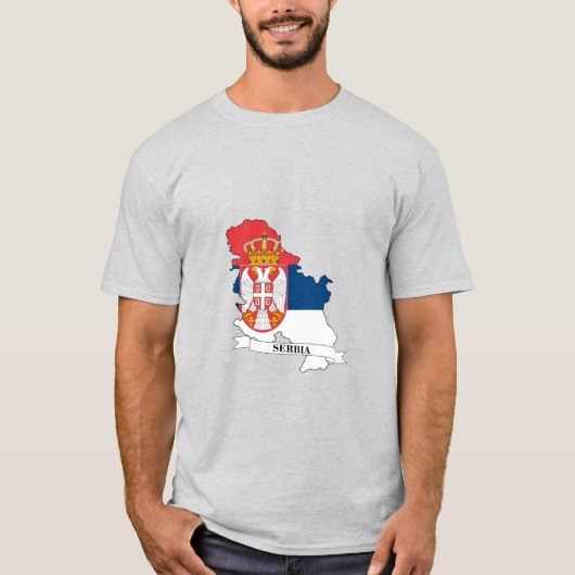 Flag map of Serbia Tシャツ (正面)