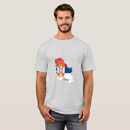 Flag map of Serbia Tシャツ (正面フル)