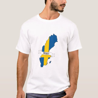 Flag map of Sweden Tシャツ