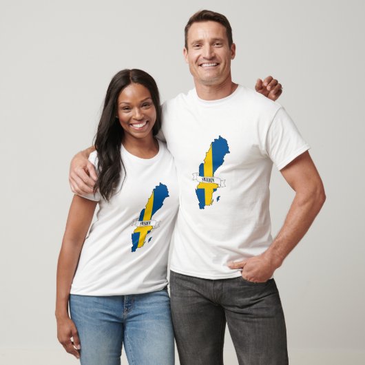 Flag map of Sweden Tシャツ (ユニセックス)