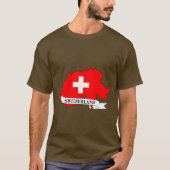  Flag map of Switzerland Tシャツ (正面)
