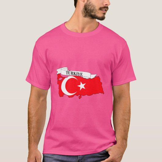 Flag map of Turkey Tシャツ (正面)