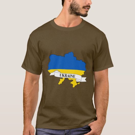 Flag map of Ukraine Tシャツ (正面)