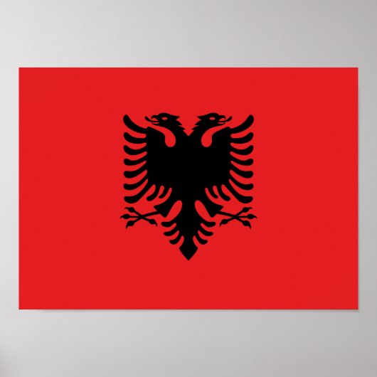 Flag of Albania - Flamuri Kombëtar - Albanian Flag ポスター (正面)