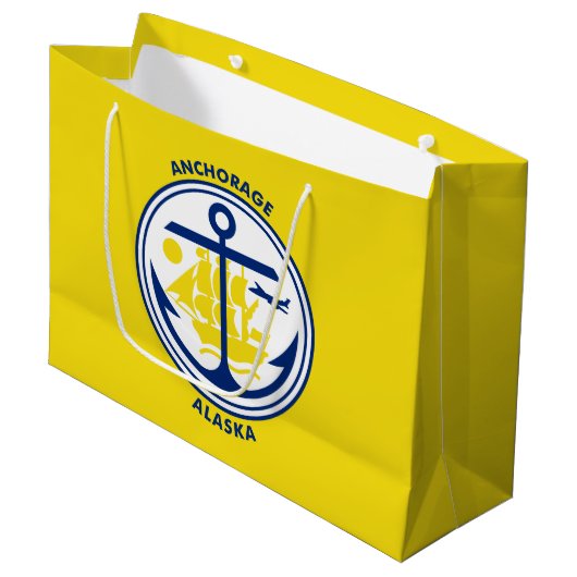 Flag of Anchorage, Alaska Large Gift Bag ラージペーパーバッグ (正面アングル)