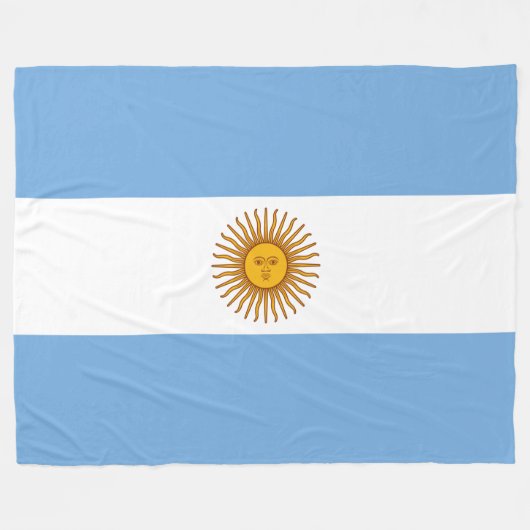 Flag of Argentina フリースブランケット (正面(横))