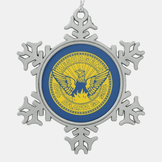Flag of Atlanta, Georgia Snowflake Pewter Christma スノーフレークピューターオーナメント (正面)