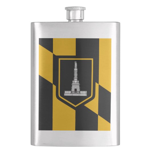 Flag of Baltimore, Maryland Hip Flask フラスク (正面)