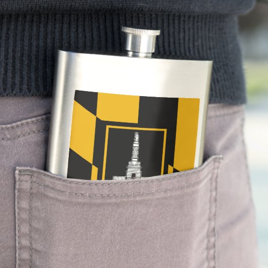 Flag of Baltimore, Maryland Hip Flask フラスク (インサイチュ)
