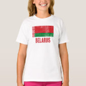 Flag of Belarus "Grunge" look. Tシャツ (正面)