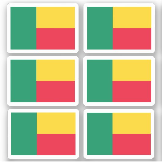 Flag of Benin - a collection Stickers シール (正面)