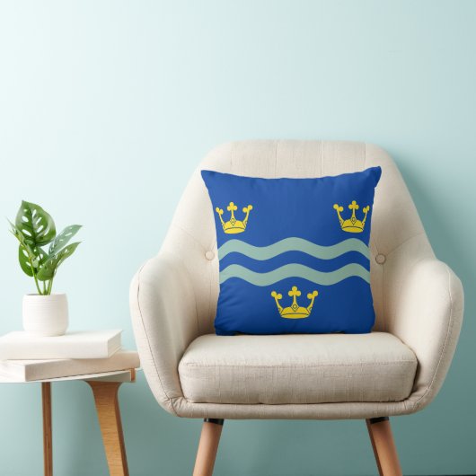 Flag of Cambridgeshire Throw Pillow クッション (椅子)