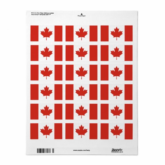 Flag of Canada custom-cut  ラベル (フルシート)