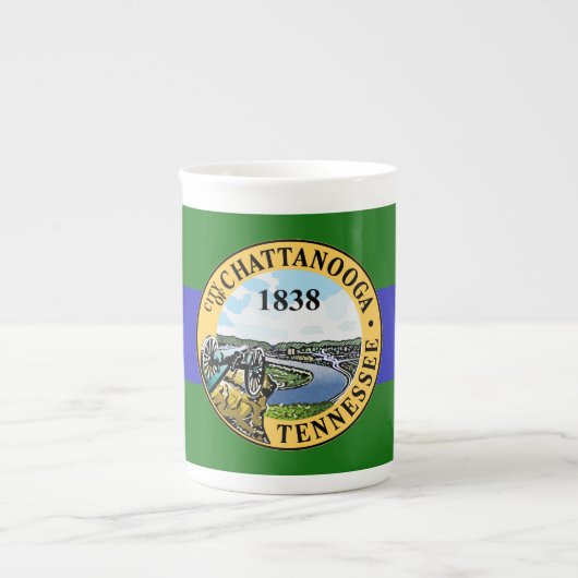 Flag of Chattanooga, Tennessee Bone China Mug ボーンチャイナマグカップ (正面)