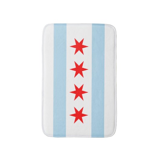 Flag of Chicago, Illinois Bathroom Mat バスマット (正面縦)