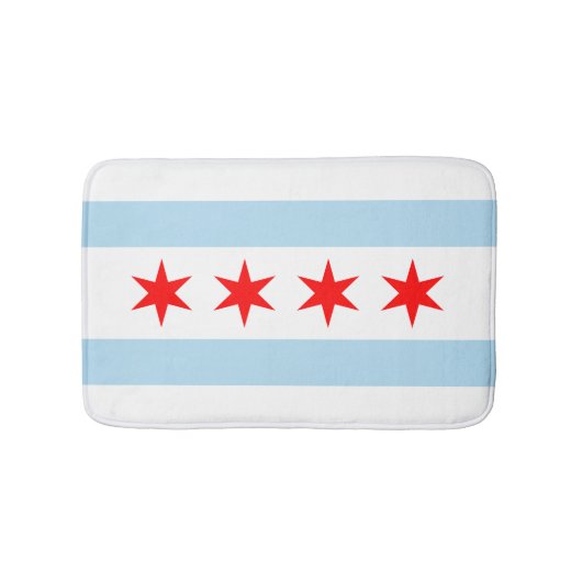 Flag of Chicago, Illinois Bathroom Mat バスマット (正面)